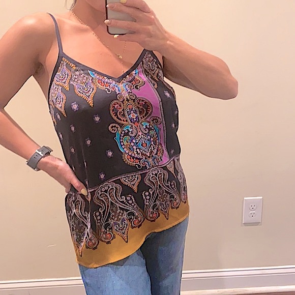 Express Faux Silk Satin Bandana Cami Tank Size S - Picture 5 of 13